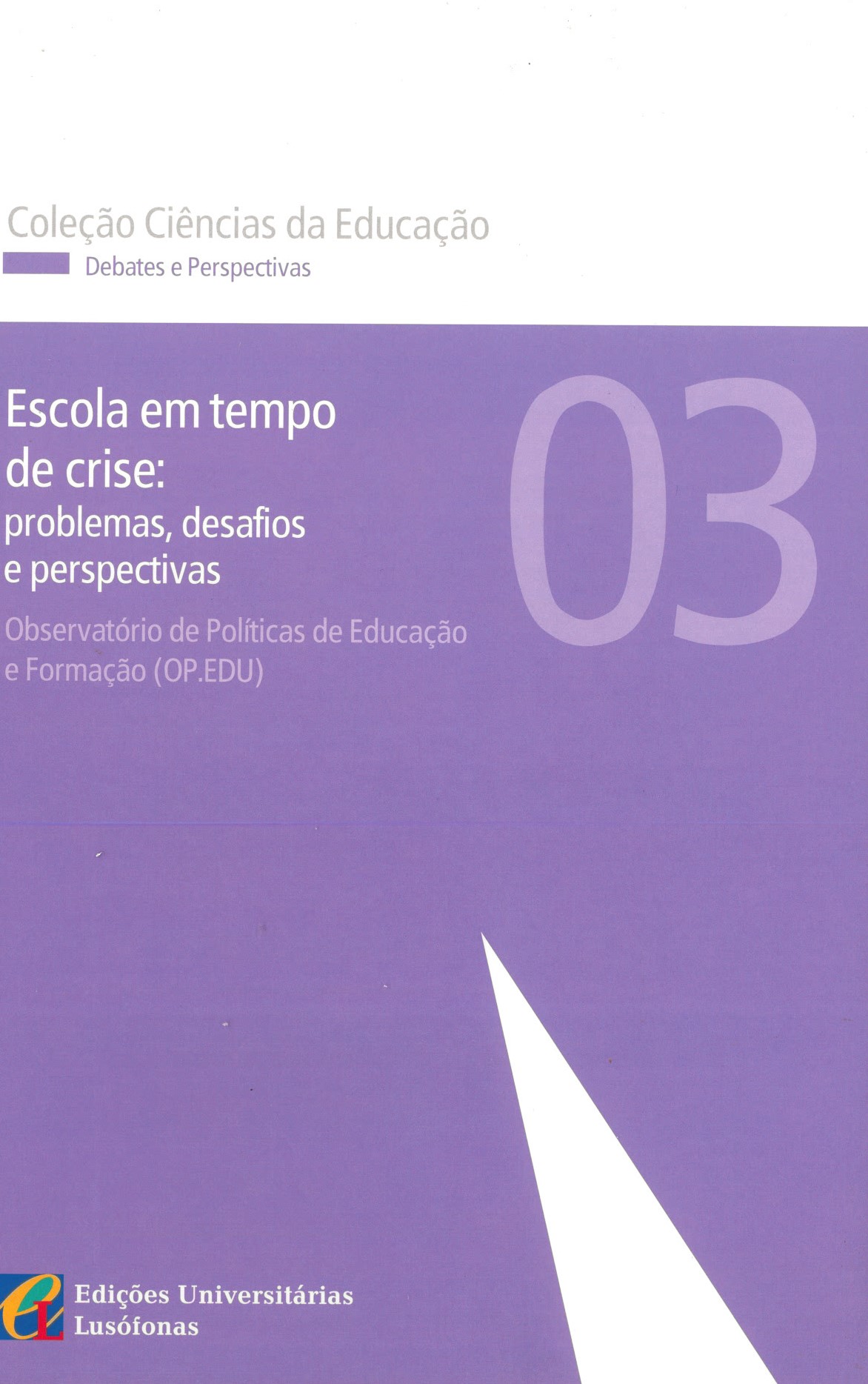 Capa de ESCOLA EM TEMPO DE CRISE